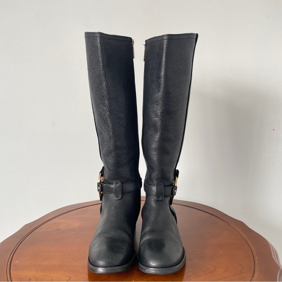 Tory Burch Amanda Black Pebbled Leather Riding boots | US 6.5 - Picture 3 of 8